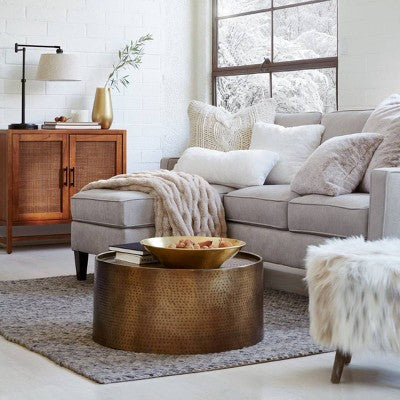  50"x60" Ruched Faux Rabbit Fur Throw Blanket - Threshold™