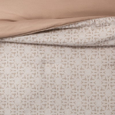  5pc Printed Geo Comforter Set Assorted Beiges - Threshold™