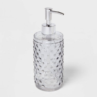  Hobnail Glass With Plastic Pump Soap/Lotion Dispenser Gray Tint - Threshold™