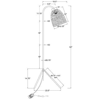  Seagrass Karina Tripod Floor Lamp Natural (Includes LED Light Bulb) - Threshold™