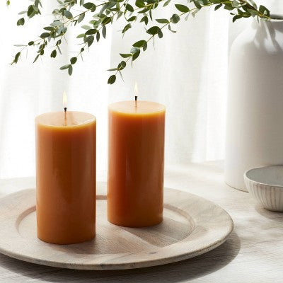  2pk Pillars Vanilla Pumpkin Orange - Threshold™