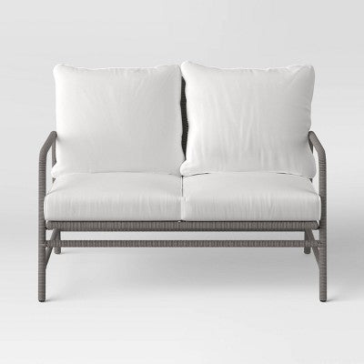  Granby Padded Wicker Patio Loveseat - Gray - Threshold™