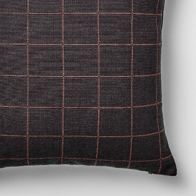  Square Woven Grid Pillow Navy/Burgundy - Threshold™ Designed With Studio McGee
