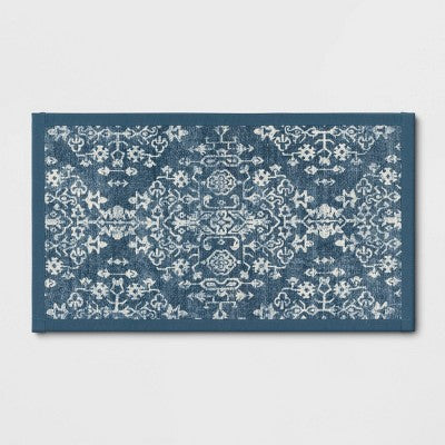 Vintage Print Comfort Rug Blue - Threshold™