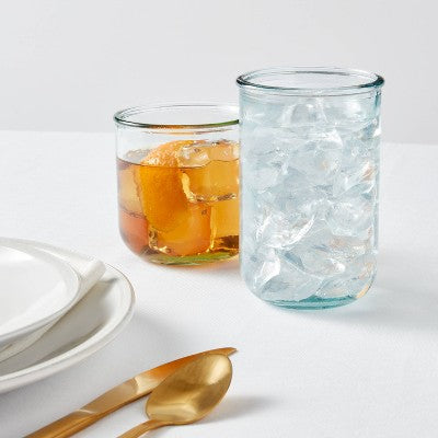  12pc Glass Potomac Double Old-Fashioned Assorted Tumbler Set - Threshold™: Recycled Glassware Set, Dishwasher-Safe