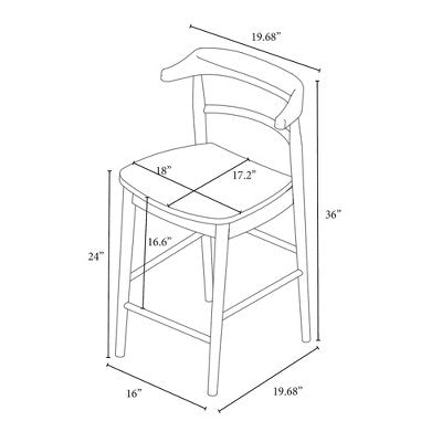  Kaysville Curved Back Wood Counter Height Barstool - Threshold™ Designed With Studio McGee