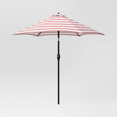  9' Round Cabana Stripe Outdoor Patio Market Umbrella With Black Pole - Threshold™
