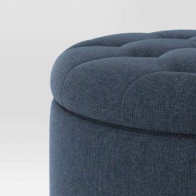  Tufted Round Storage Ottoman - Threshold