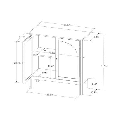  New Bedford 2 Door Accent Cabinet Black - Threshold™: Elegant Storage, Pewter-Finish Hardware, Wood Veneer
