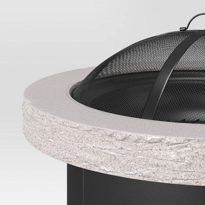  32" Stack Stone Wood Burning Outdoor Fireplace With Spark Screen - Threshold™