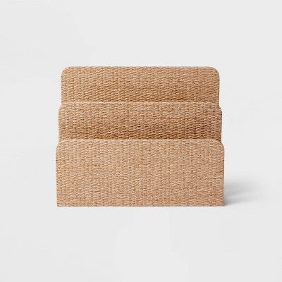  Woven 2-Slot Letter Sorter Taupe - Threshold™: Mail & Desk Organizer, Office Supplies,