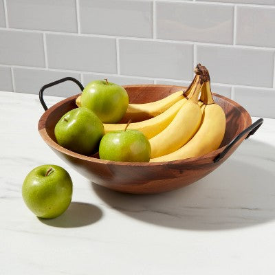  123oz Wood Serving Bowl Black - Threshold™